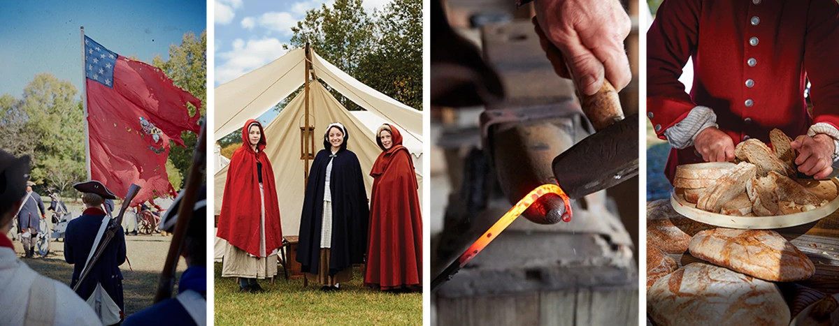 revolutionary war reenactors, blacksmithing