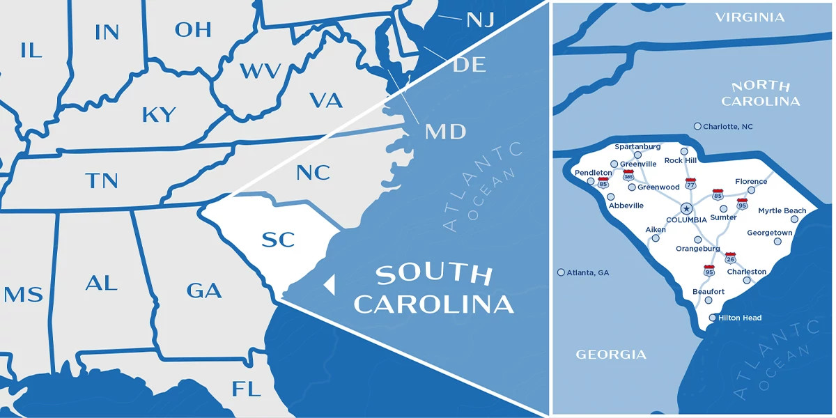 South Carolina Map