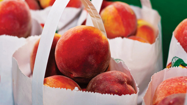 peaches in a bag
